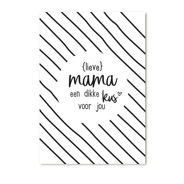Zoedt Cadeaukaartje Lieve mama, een dikke kus voor jou