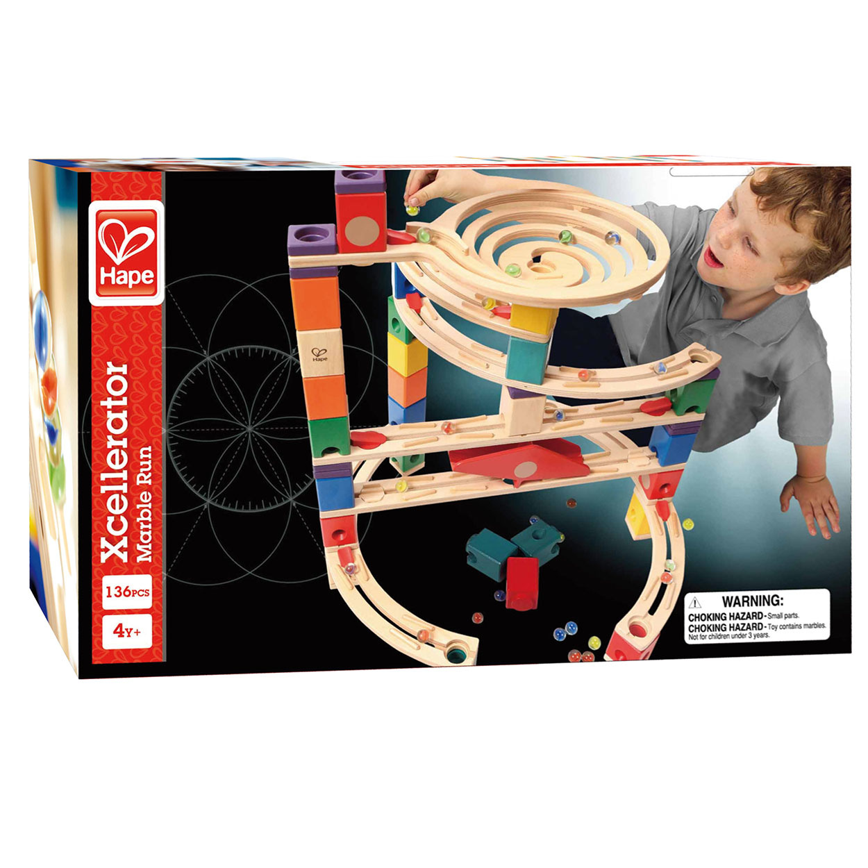 Hape Quadrilla houten knikkerbaan Xcelearator