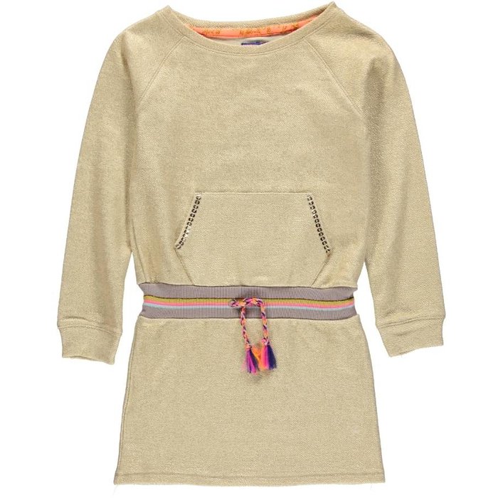 Kidz-Art kleurrijke meisjeskleding outlet tuniek jurkje Gold sweat