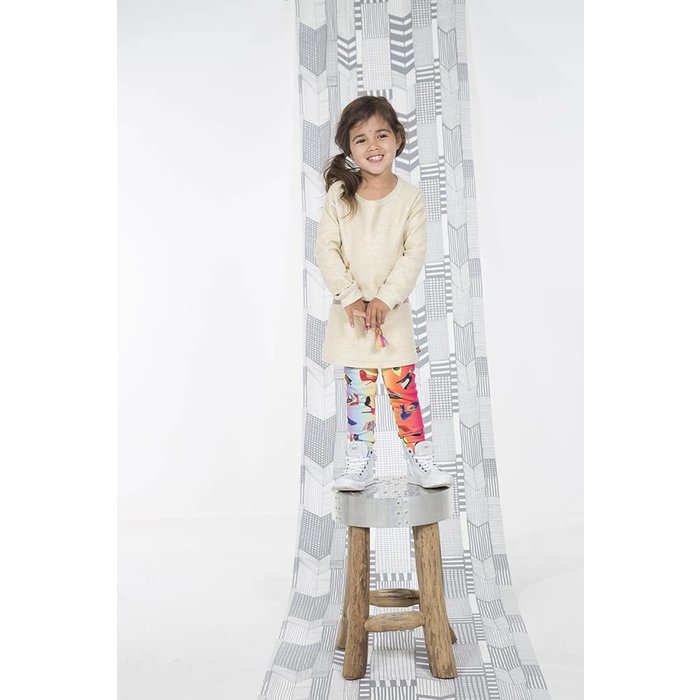 Kidz-Art kleurrijke meisjeskleding outlet tuniek jurkje Gold sweat