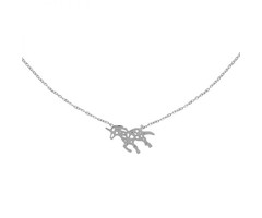 Yehwang Dutch Design Unicorn ketting stainless steel zilver