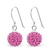 Atelier Albertine 925 zilveren oorbellen pink crystals