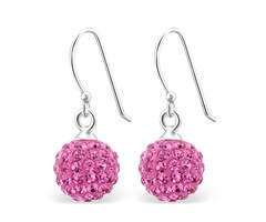 Atelier Albertine 925 zilveren oorbellen pink crystals