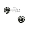 Atelier Albertine 925 zilveren oorbellen zwarte kristal studs