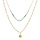 Goud Stainless steel ketting double layer green