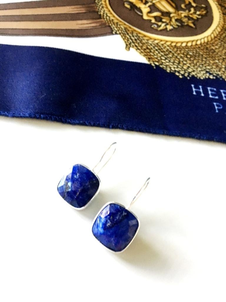 Atelier Albertine sterling zilveren oorbellen Lapis Lazuli