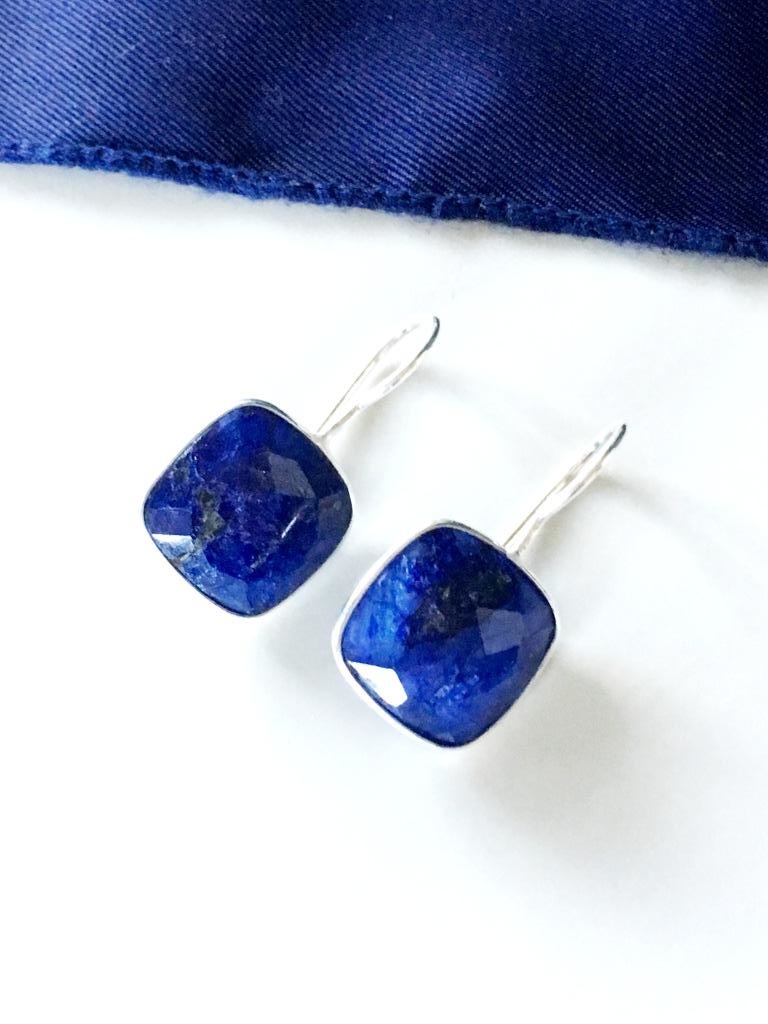 Atelier Albertine sterling zilveren oorbellen Lapis Lazuli