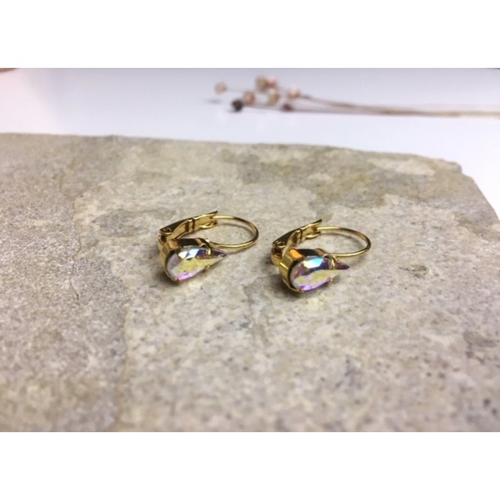 Atelier Albertine Verfijnde Goud Vergulde oorbellen aurora Swarovski Crystal