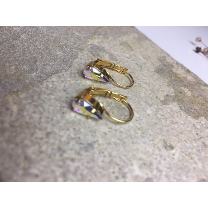 Atelier Albertine Verfijnde Goud Vergulde oorbellen aurora Swarovski Crystal