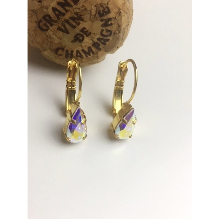 Atelier Albertine Verfijnde Goud Vergulde oorbellen aurora Swarovski Crystal