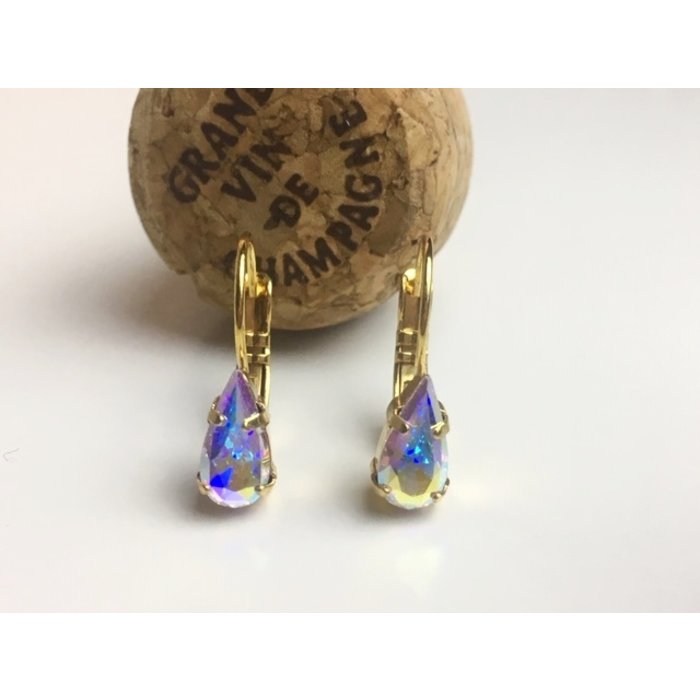 Atelier Albertine Verfijnde Goud Vergulde oorbellen aurora Swarovski Crystal