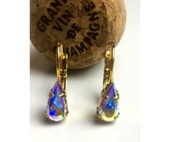 Atelier Albertine Verfijnde Goud Vergulde oorbellen aurora Swarovski Crystal