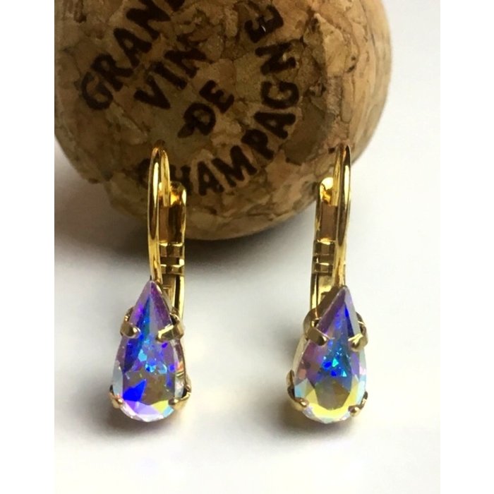 Atelier Albertine Verfijnde Goud Vergulde oorbellen aurora Swarovski Crystal