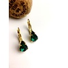 Atelier Albertine Verfijnde Goud Vergulde oorbellen Emerald Swarovski Crystal