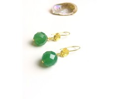 Atelier Albertine Vermeil gouden oorbellen met Aventurien hanger