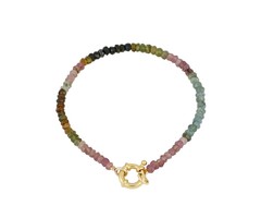 Atelier Albertine 14k verguld zilveren armband tourmalijn edelsteentjes