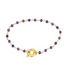 Atelier Albertine 14k verguld zilveren armband amethist edelsteentjes