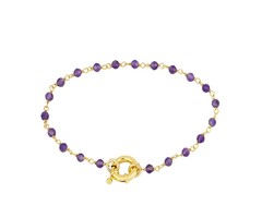 Atelier Albertine 14k verguld zilveren armband amethist edelsteentjes