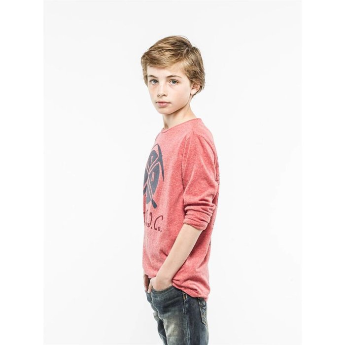 Petrol Industries superzachte longsleeve met dubbelprint brique