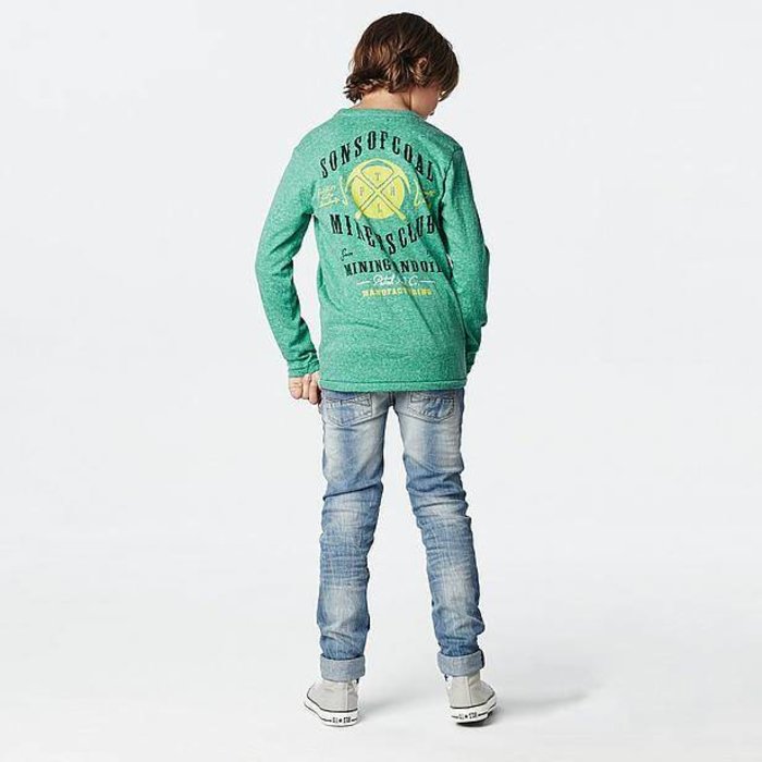 Petrol Industries superzachte longsleeve met dubbelprint fresh green