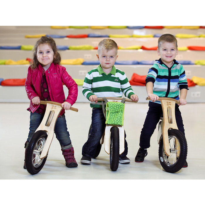 Dipdap Houten loopfiets Houten loopfiets blank hout met extra's