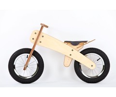 Dipdap Houten loopfiets blank hout met extra's