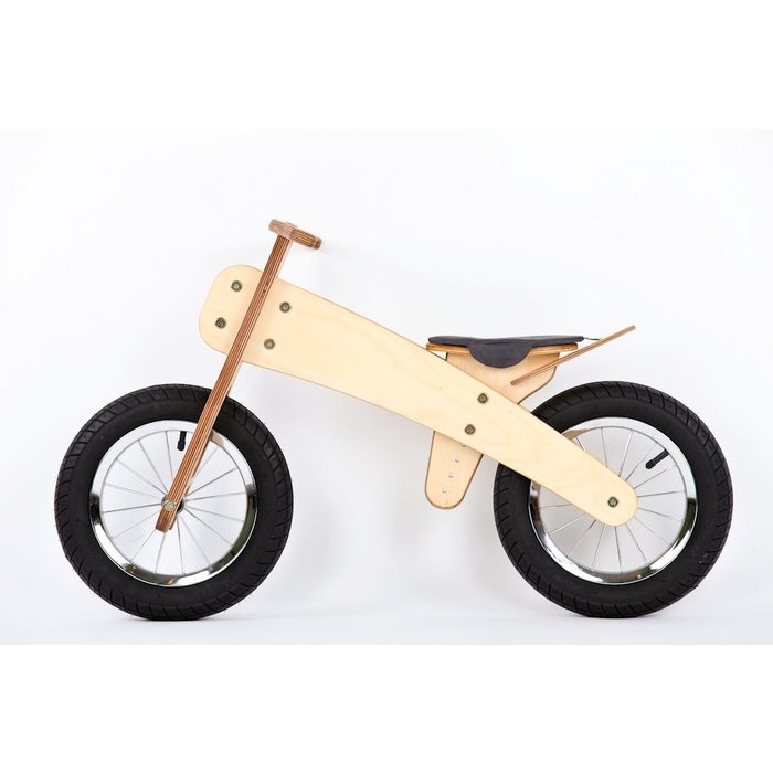 Dipdap Houten loopfiets Houten loopfiets blank hout met extra's