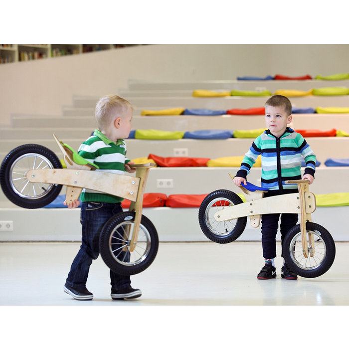 Dipdap Houten loopfiets Houten loopfiets blank hout met extra's