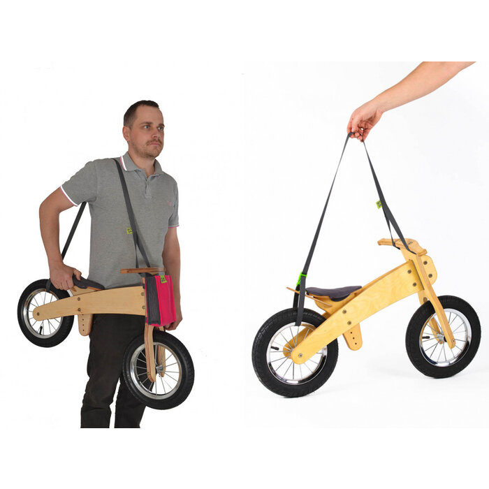 Dipdap Houten loopfiets Houten loopfiets blank hout met extra's