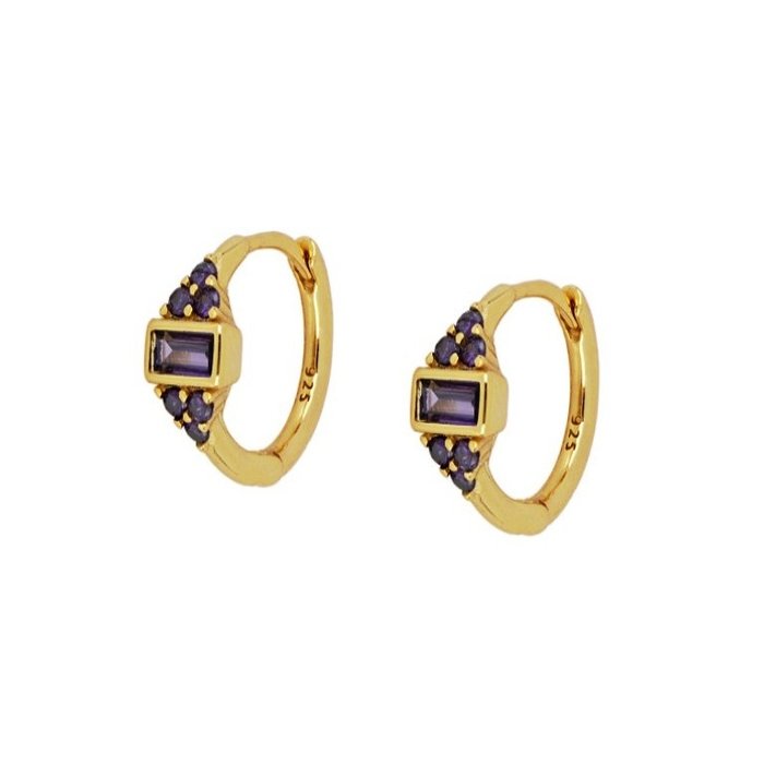 Atelier Albertine 925 vergulde creolen met amethist