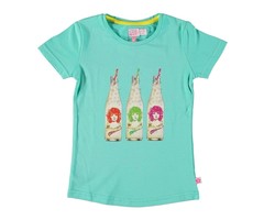 Kidz-Art kleurrijke meisjeskleding outlet shirtje Girl in a bottle- seablue