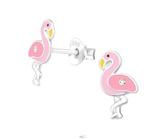 Atelier Albertine 925 zilveren oorbellen Flamingo