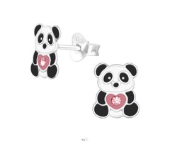 Atelier Albertine 925 zilveren oorbellen panda beertjes