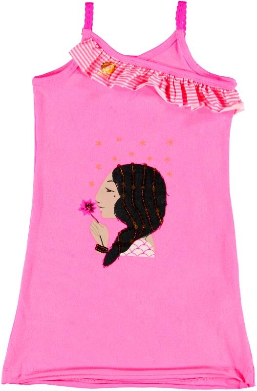 Kidz-Art kleurrijke meisjeskleding outlet jurkje meisje flashing pink