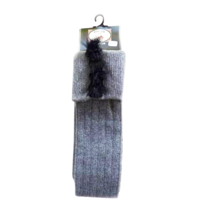 Bonnie Doon baby- en kinder beenmode  kousen met fake fur bontrand grey