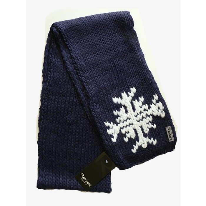 Reset lange zachte warme sjaal navy blue