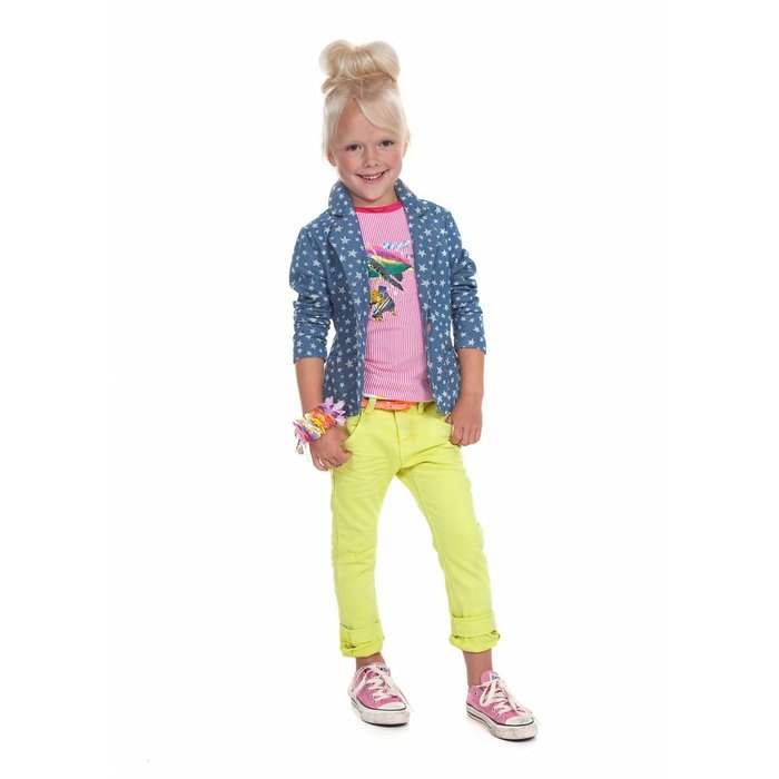 Moodstreet- vrolijke prints en lekker eigenwijs stoere skinny jeans citroen geel