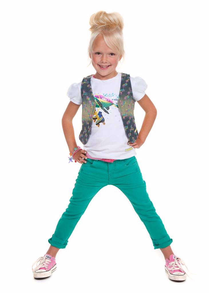 Moodstreet- vrolijke prints en lekker eigenwijs skinny jeans groen