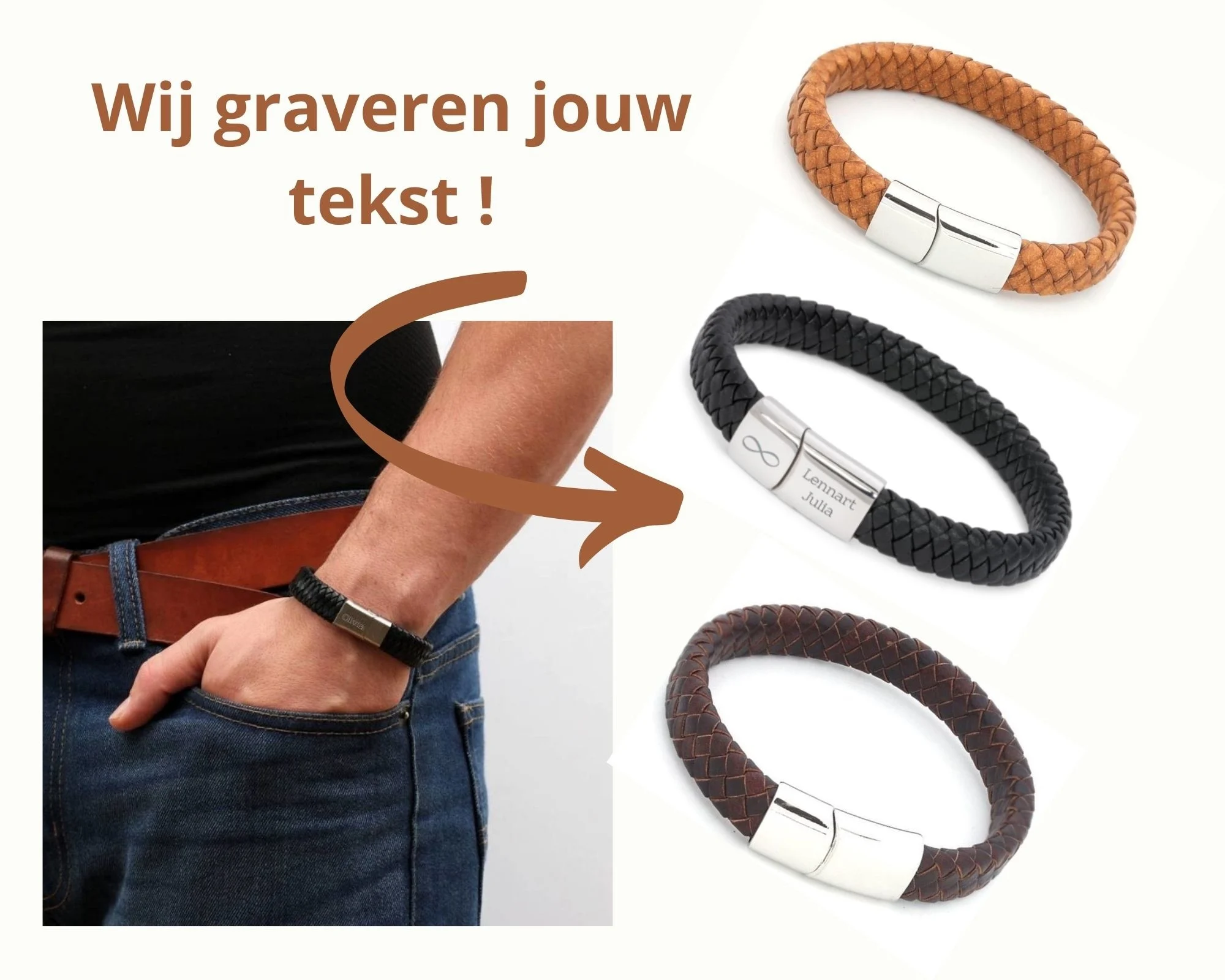 Echt leren herenarmbanden van Atelier Albertine: Unieke stijl met een persoonlijk tintje.