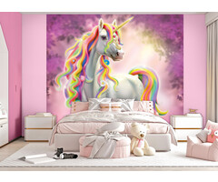 Walltastic Poster behang Unicorn Eenhoorn Multicolor