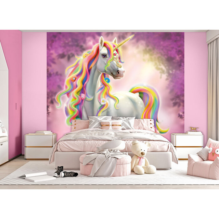 Walltastic Poster behang Unicorn Eenhoorn multicolor