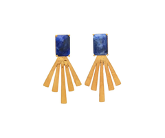 Atelier Albertine 18k vergulde oorbellen met blauwe chalcedoon