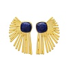 Atelier Albertine 18k vergulde waaier oorbellen  lapis lazuli