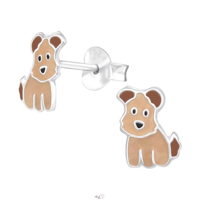 Atelier Albertine 925 zilveren oorbellen schattig hondje