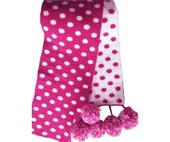Bonnie Doon baby- en kinder beenmode  sjaal roze met witte stippen
