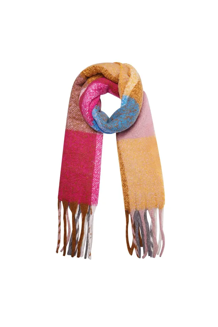 Yehwang Dutch Design warme wintersjaal in blok kleuren