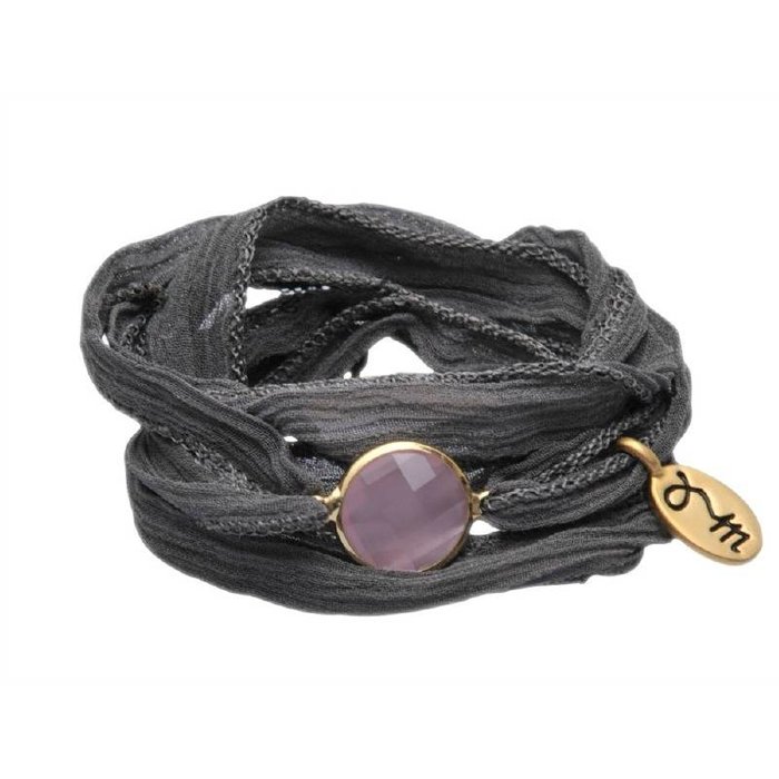 Jozemiek Rakhi Namasté wikkelarmband Mae Chan grey