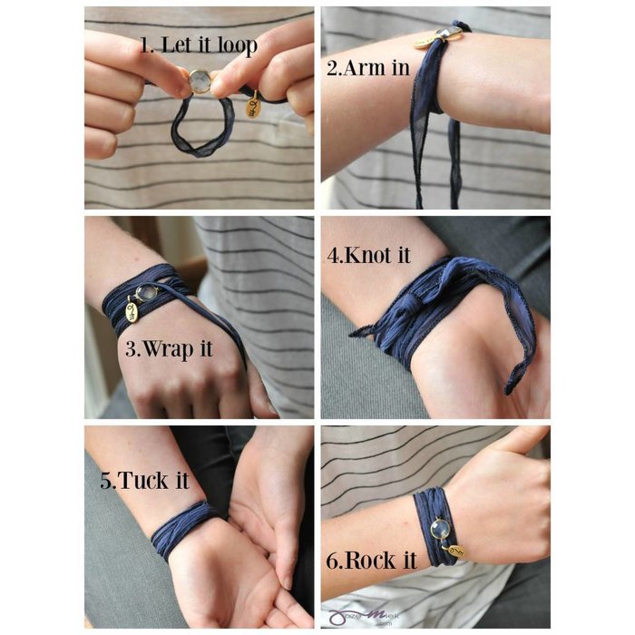 Jozemiek Rakhi Namasté wikkelarmband Mae Chan grey