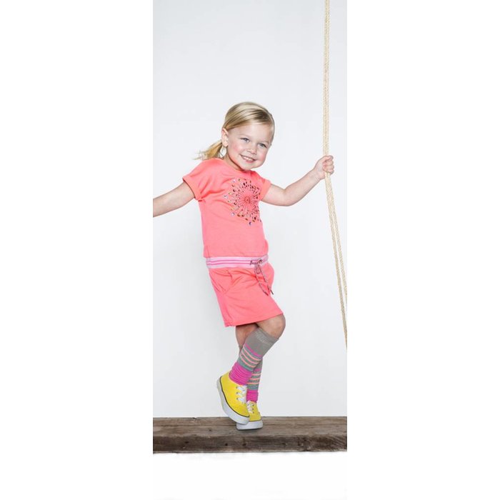 Kidz-Art kleurrijke meisjeskleding outlet kousen cyclaam roze