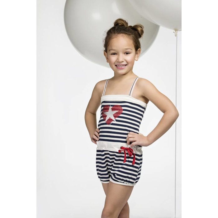 korte jumpsuit marine stripes love hart Nu Super Sale Roos Tijn Designerstore